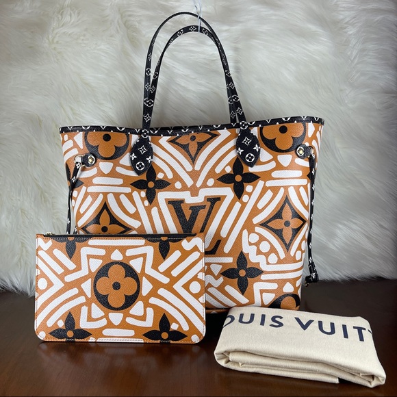 Louis Vuitton Handbags - Louis Vuitton Limited Edition Orange/Black Monogram Crafty Neverfull MM …